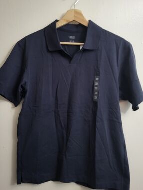 Uniqlo Airism Cotton Short Sleeve Navy Polo Shirt XSmall
